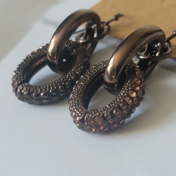 COLDWATER CREEK Chocolate Chain Link Earrings - Picture 3 of 5